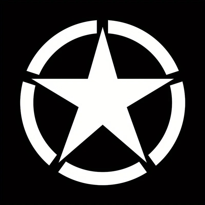 WWII 5-Point Star Car Decals | Reflective, Scratch-Proof White – Car Accessories | MotorWorld Marketplace
