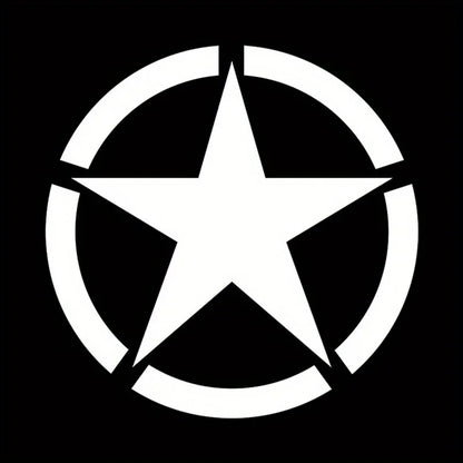 WWII 5-Point Star Car Decals | Reflective, Scratch-Proof White – Car Accessories | MotorWorld Marketplace
