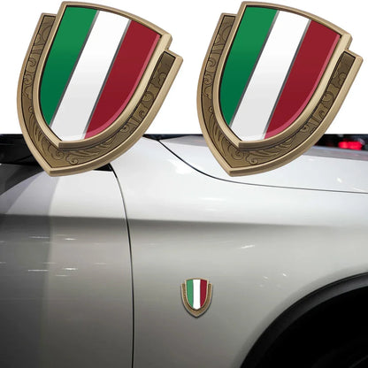 Italy Flag Shield Car Logo Sticker for Alfa Romeo, Ferrari, Fiat – Car Accessories | MotorWorld Marketplace