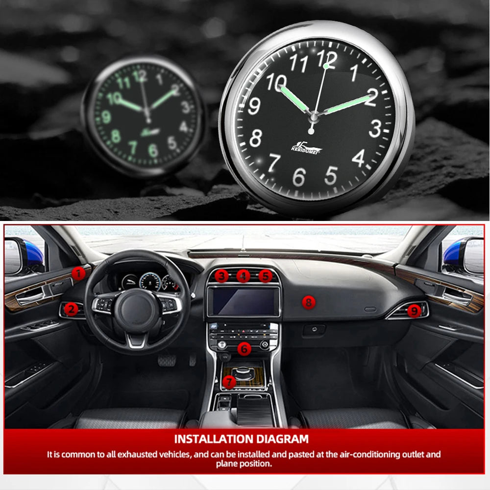 Luminous Quartz Stick-On Car Clock – Pro Auto Accessory