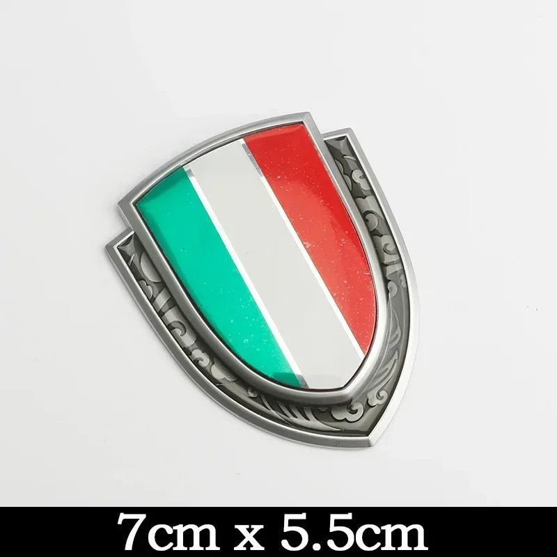 3D Metal Flag Emblem Badge Decal for BMW Audi Toyota Italy Silver – Car Accessories | MotorWorld Marketplace
