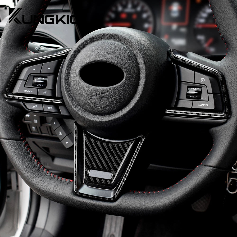 Real Carbon Fiber Steering Wheel Trim for WRX 2022-2024 – Car Accessories | MotorWorld Marketplace