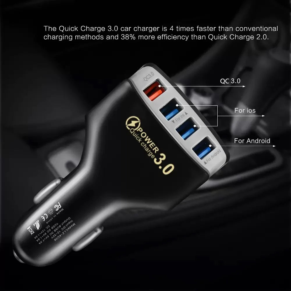 4-in-1 USB Type-C Fast Charger Adapter for Renault Clio Megane
