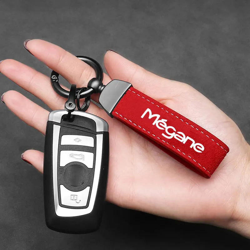 Luxury Suede Leather Keychain for Renault Megane – Pro Accessory