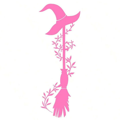 Witch Broom Car Stickers – Halloween Auto & Home Decor Pink – Car Accessories | MotorWorld Marketplace