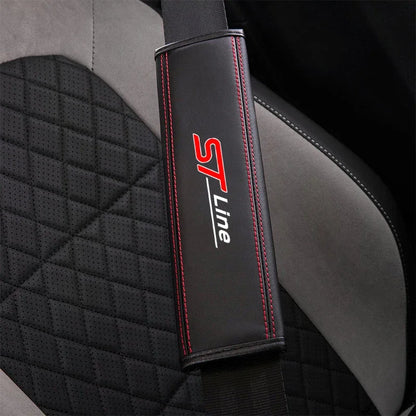 Ford STLine ST Cowhide Leather Seat Belt Cover – Premium Protector