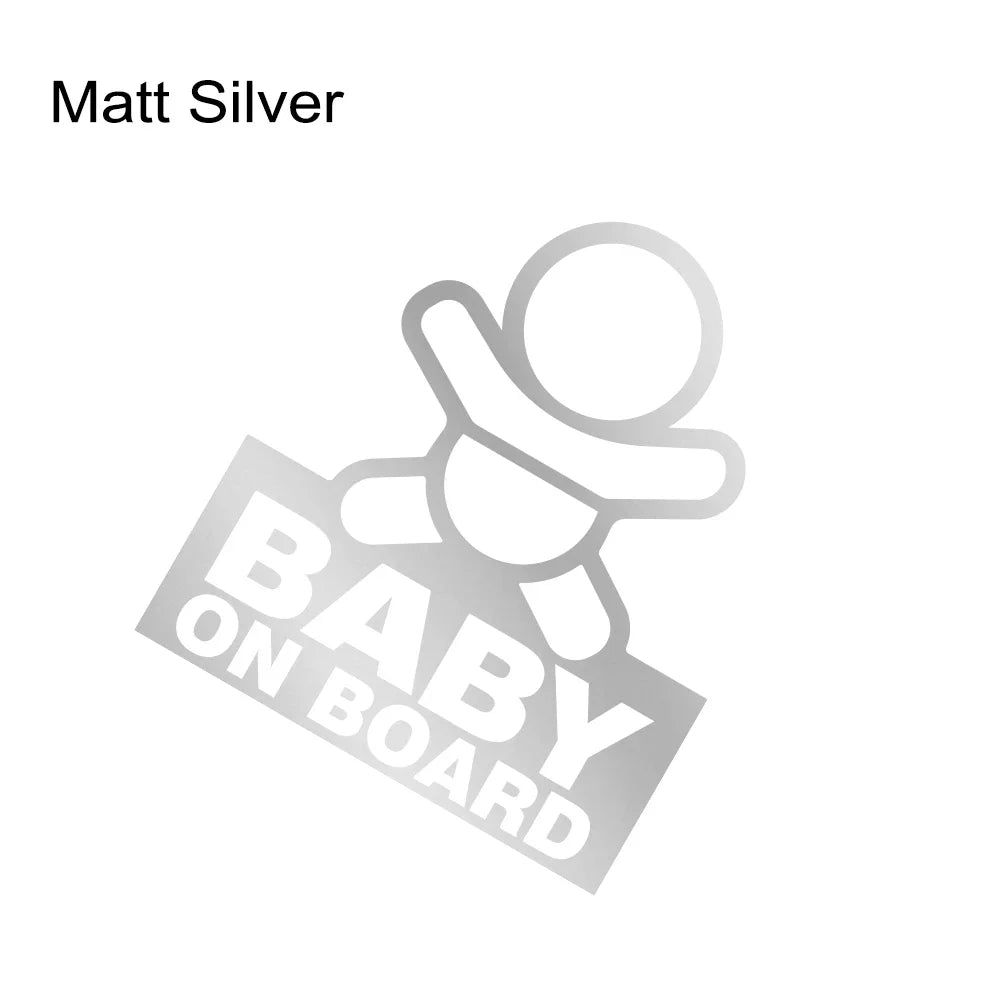 Baby on Board Safety Sticker – Durable Vinyl Car Decal Sign Matt Silver – Car Accessories | MotorWorld Marketplace