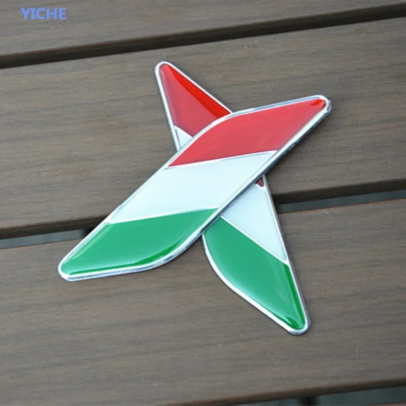 2Pcs Metal Italian Flag Fender Badge for Alfa Fiat Abarth – Car Accessories | MotorWorld Marketplace