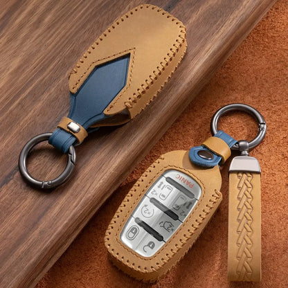 Funda de cuero premium para llavero de Chrysler Voyager/Pacifica