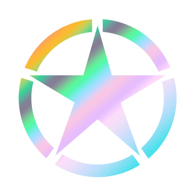 WWII 5-Point Star Car Decals | Reflective, Scratch-Proof Multicolor – Car Accessories | MotorWorld Marketplace