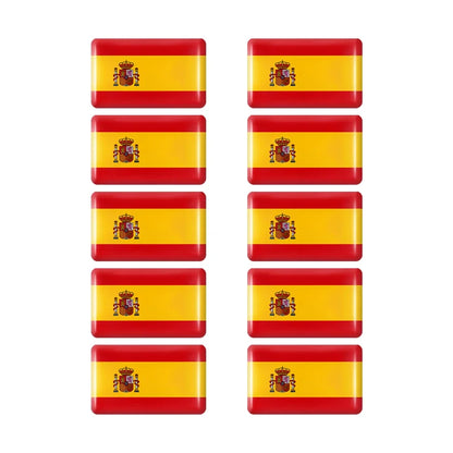 10pcs Epoxy Flag Badge Decals UAE, NL, RU, BR, IT, TH