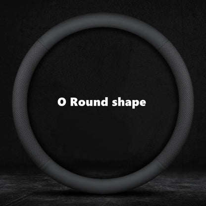 Premium Leather Steering Wheel Cover for Mercedes 38cm Black Round type – Car Accessories | MotorWorld Marketplace