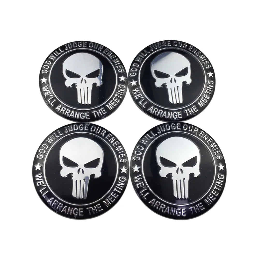 Universal 4pcs 56mm (2.2inch) Wheel Hubcap Stickers
