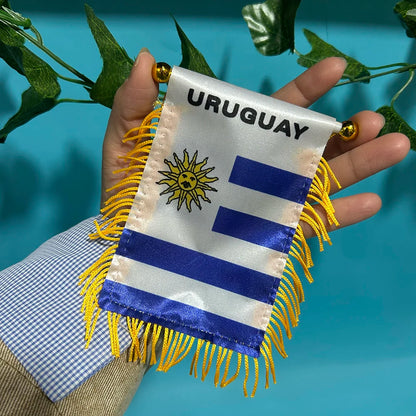FLAG Uruguay Car Window Pennant 8x12cm Double-Sided
