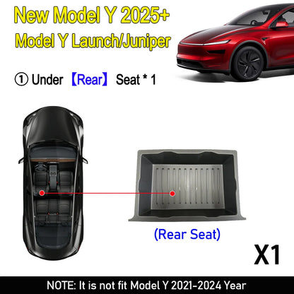 Tesla Model Y Juniper 2025 Under Seat Storage Organizer Box