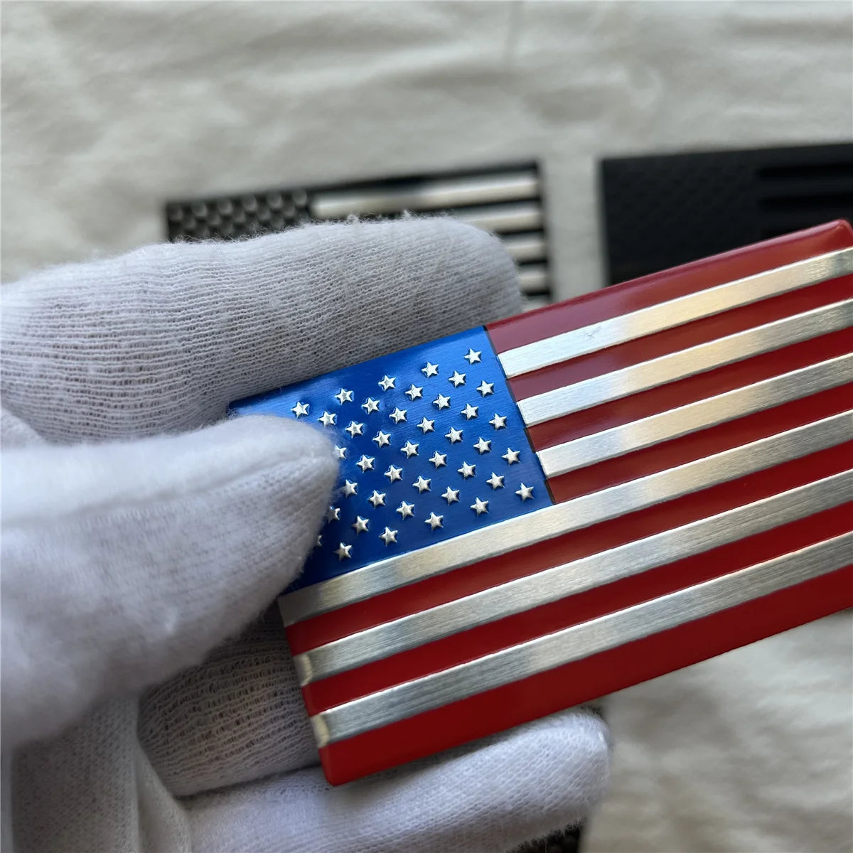 Aluminum Alloy US Flag Emblem Badge—Trunk/Side Car Decor – Car Accessories | MotorWorld Marketplace