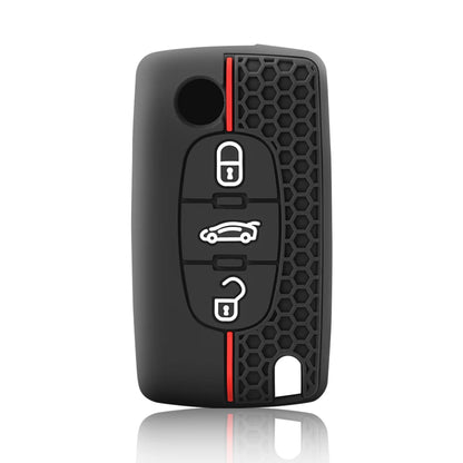 Premium Silicone Flip Key Cover for Peugeot & Citroen Models