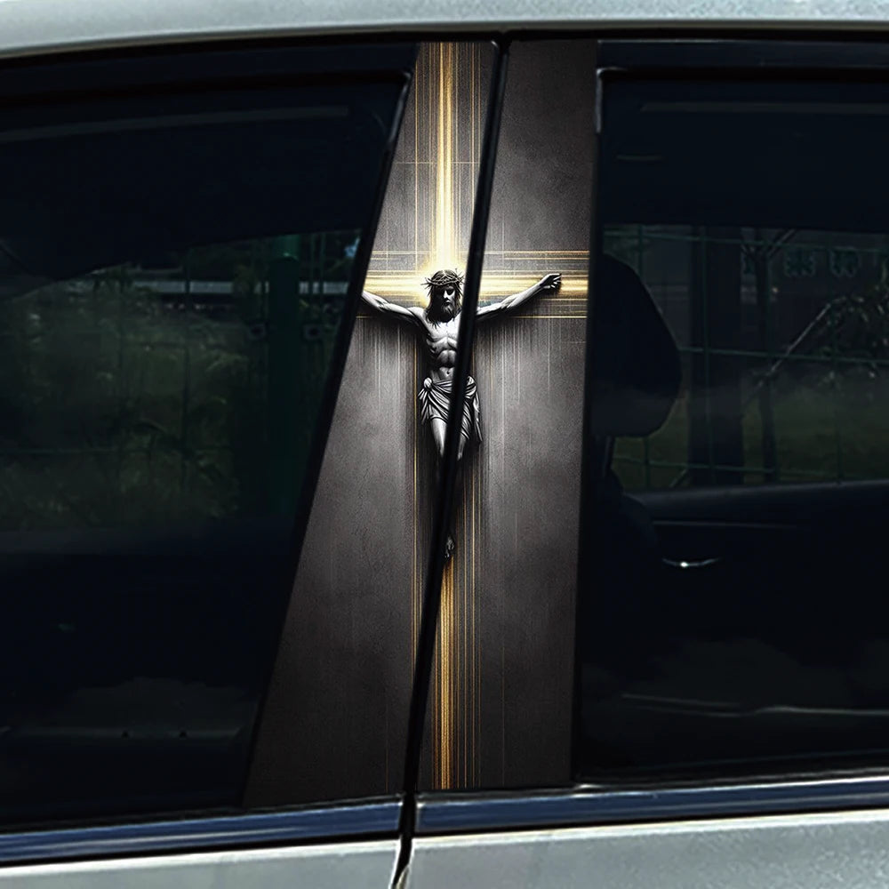 God Prayer Jesus Cross B-Pillar Sticker Waterproof Decal