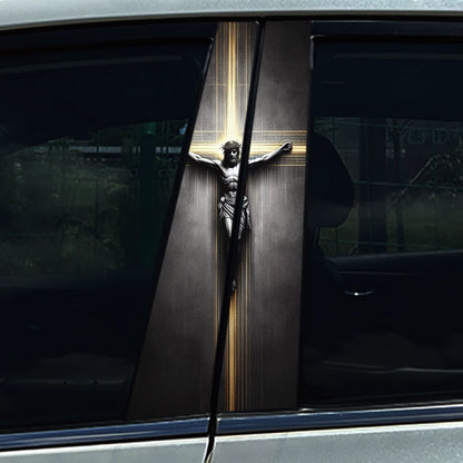 God Prayer Jesus Cross B-Pillar Sticker Waterproof Decal