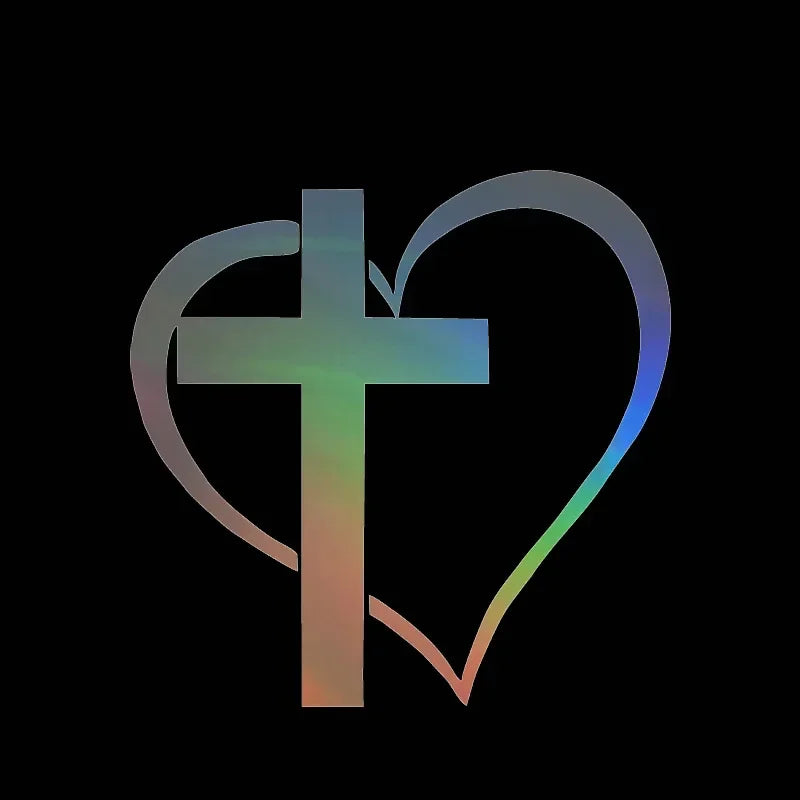 Christian Jesus Cross Car Sticker – Durable Vinyl Decal