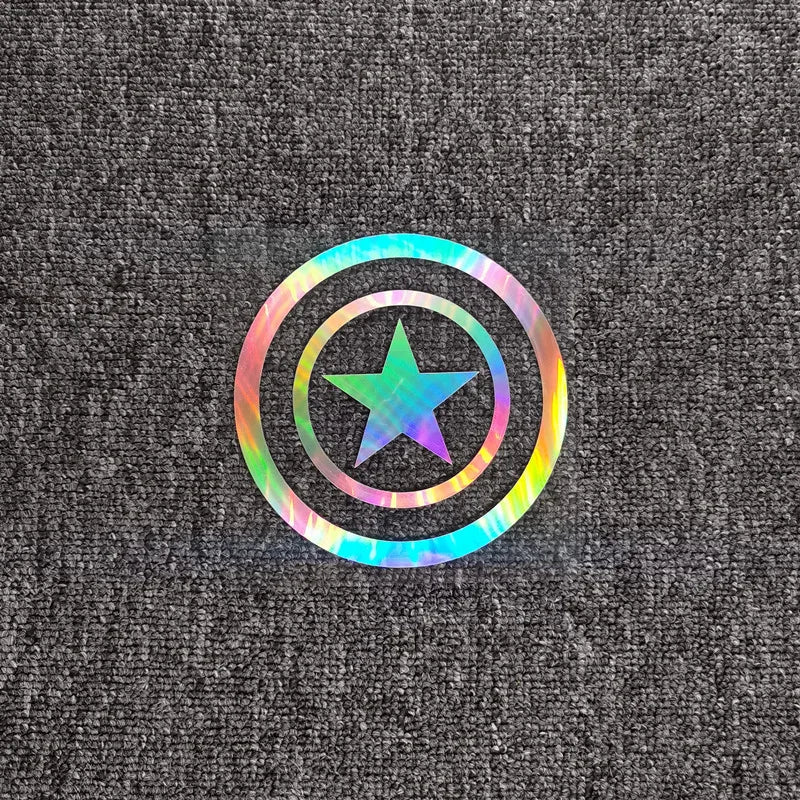 Reflective American Captain Shield Sticker – Auto & Moto Decor Laser Silvery A – Car Accessories | MotorWorld Marketplace