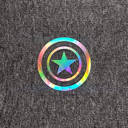 Reflective American Captain Shield Sticker – Auto & Moto Decor Laser Silvery A – Car Accessories | MotorWorld Marketplace