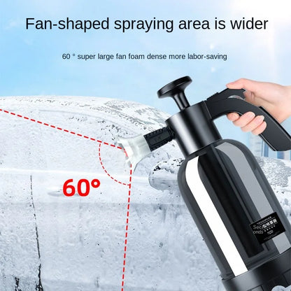 Pulvérisateur à mousse manuel 2 L avec 3 buses | Mousse de neige pour lavage de voiture et nettoyage de vitres