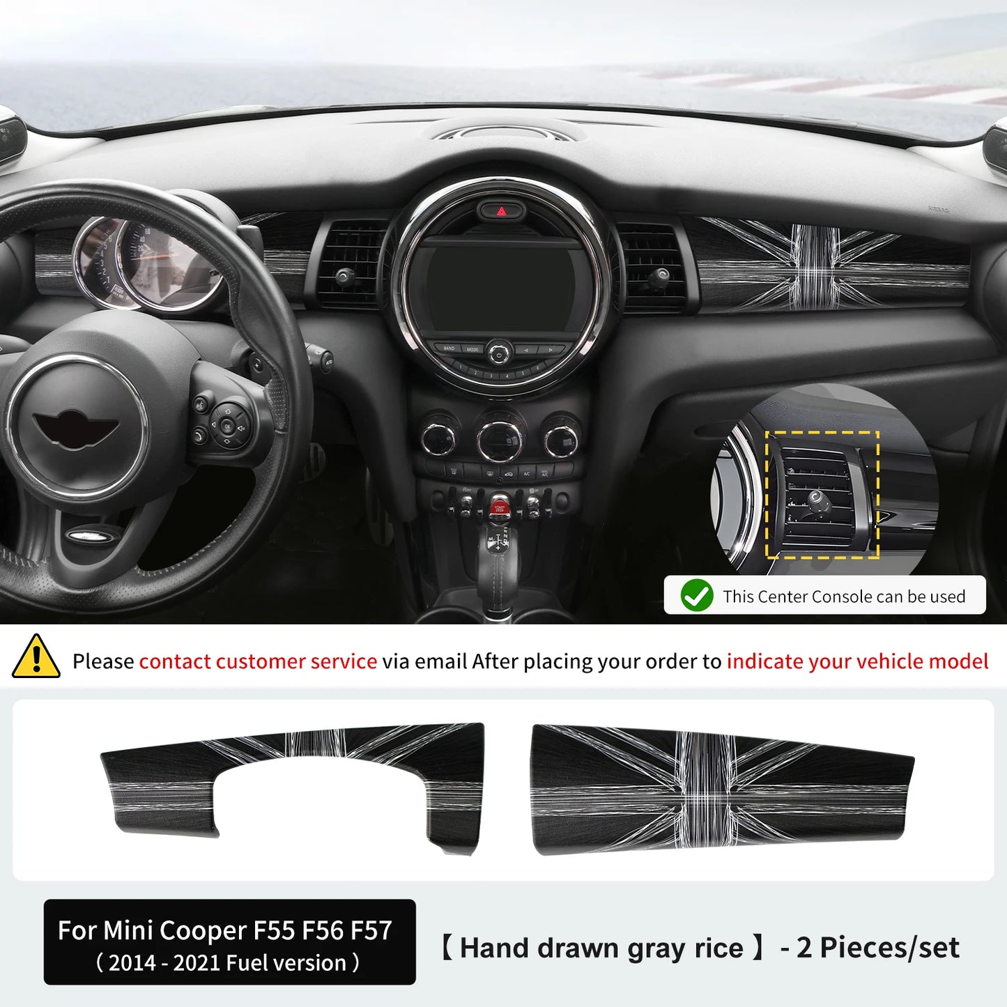 Premium ABS Leather Dashboard Shell for Mini F55/F56/F57 Hand drawn gray rice – Car Accessories | MotorWorld Marketplace