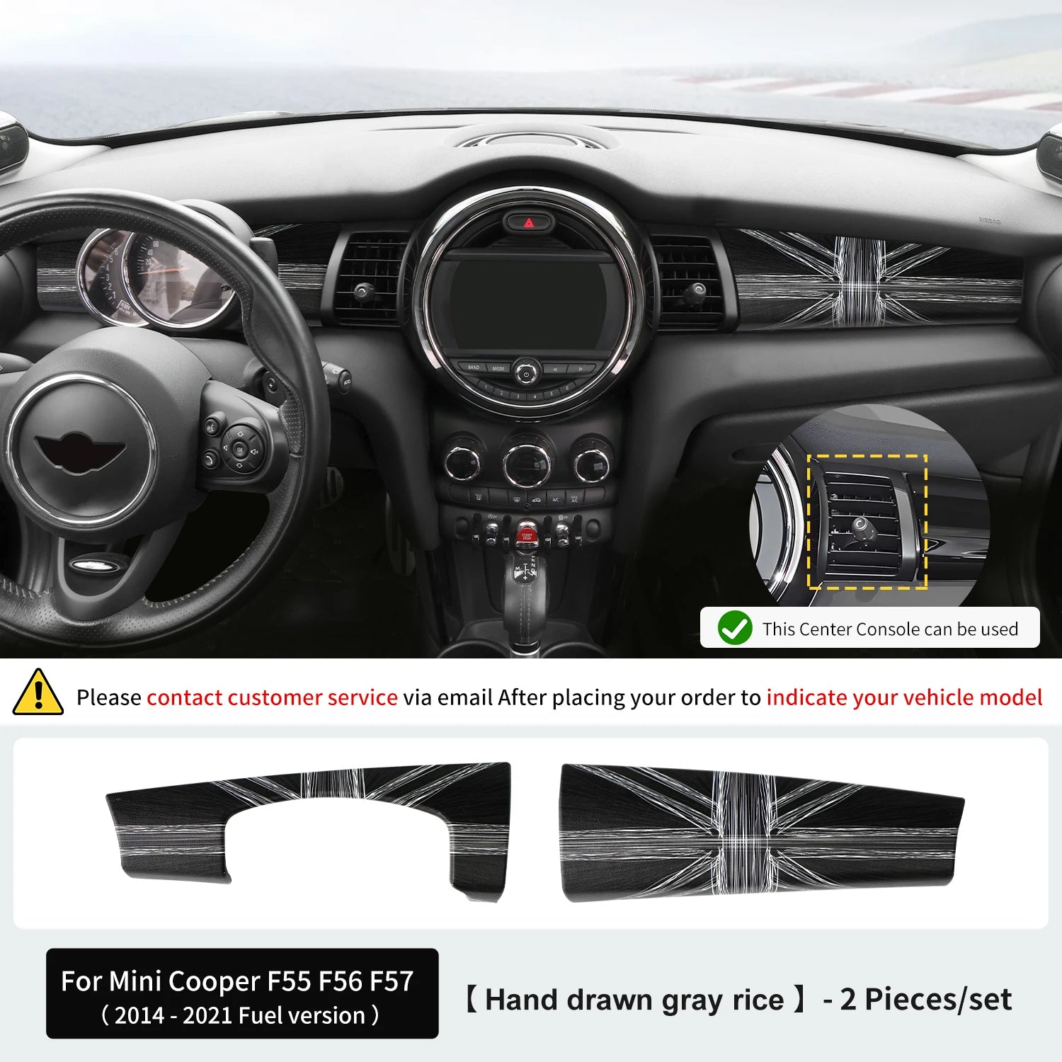 Premium ABS Leather Dashboard Shell for Mini F55/F56/F57 Hand drawn gray rice – Car Accessories | MotorWorld Marketplace