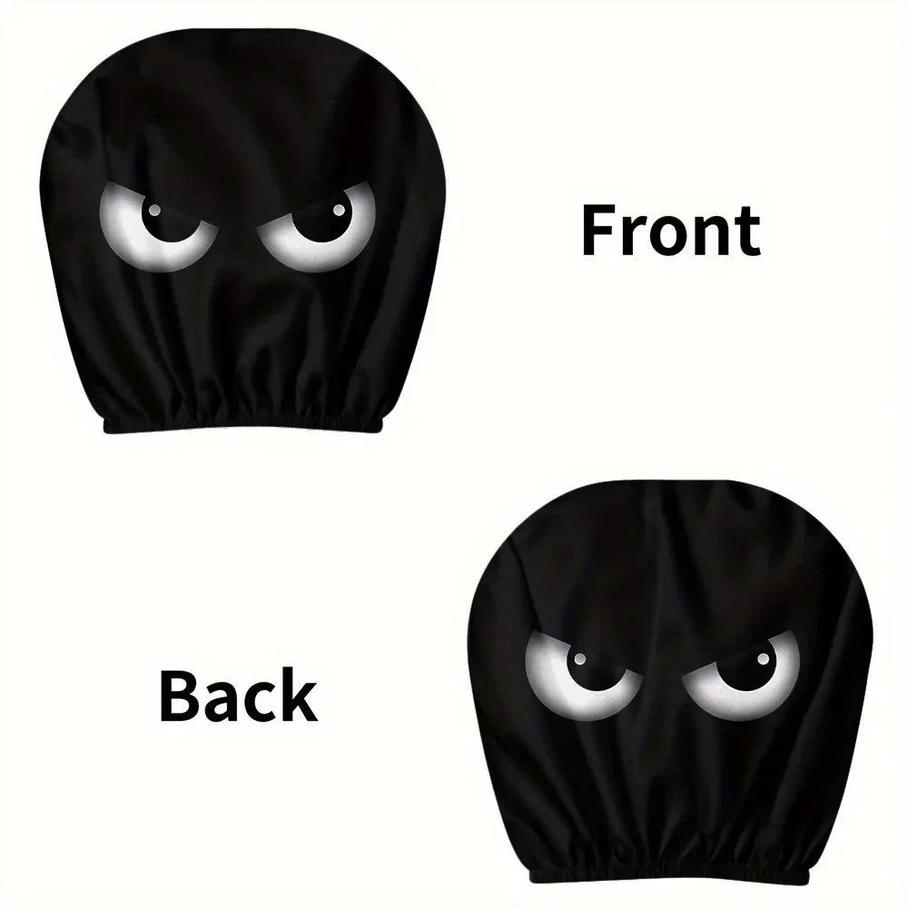 2PCS Cartoon Eyes Headrest Covers – Festive Car Interior Decor – Car Accessories | MotorWorld Marketplace
