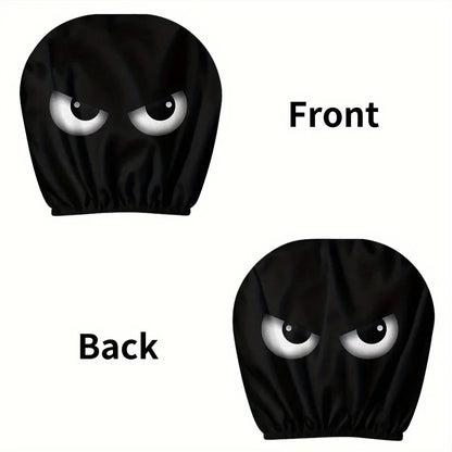 2PCS Cartoon Eyes Headrest Covers – Festive Car Interior Decor – Car Accessories | MotorWorld Marketplace