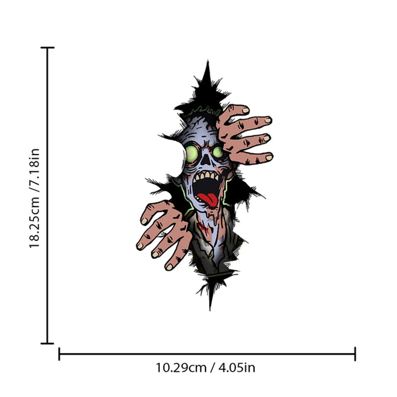 Horror Skull Cracked Car Sticker – Pro Halloween Decal Style 8 – Car Accessories | MotorWorld Marketplace