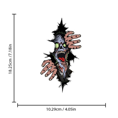 Horror Skull Cracked Car Sticker – Pro Halloween Decal Style 8 – Car Accessories | MotorWorld Marketplace