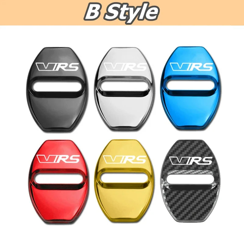 4PCS Skoda VRS Door Lock Cover Stainless Steel Anti-Rust