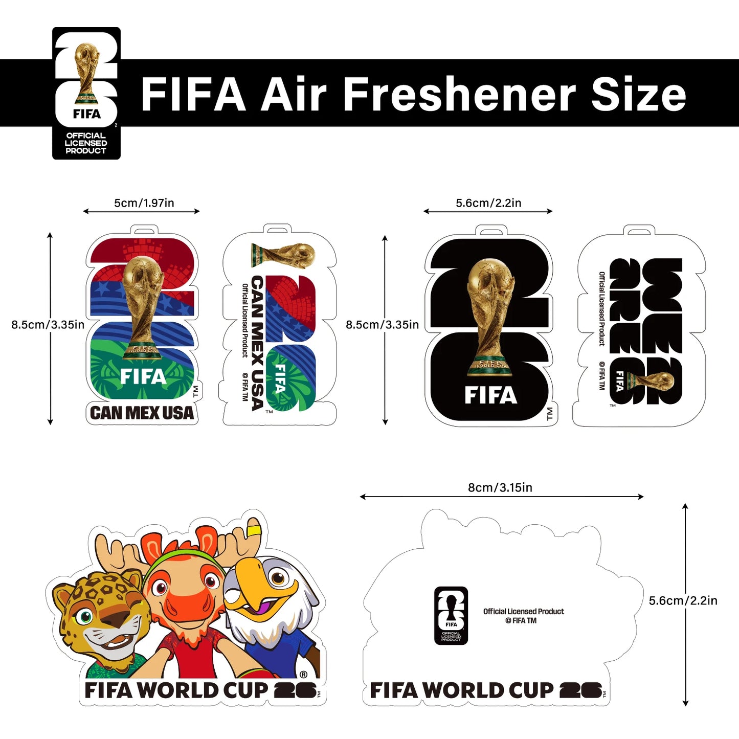 FIFA World Cup 2026 Official 3 Pack Car Air Freshener with Trophy Mascot & Host City Design, Long Lasting Scent for Car & Home – Car Accessories | MotorWorld Marketplace