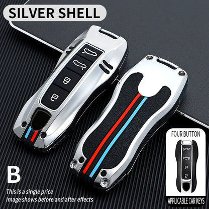 Zinc Alloy Smart Key Case for Porsche 911 Cayenne Taycan Silver Color Shell-2 China Mainland – Car Accessories | MotorWorld Marketplace