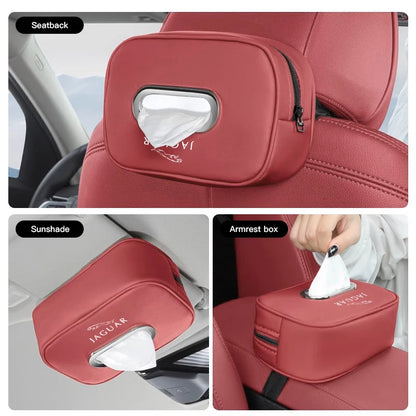 Premium Leather Tissue Holder for Jaguar