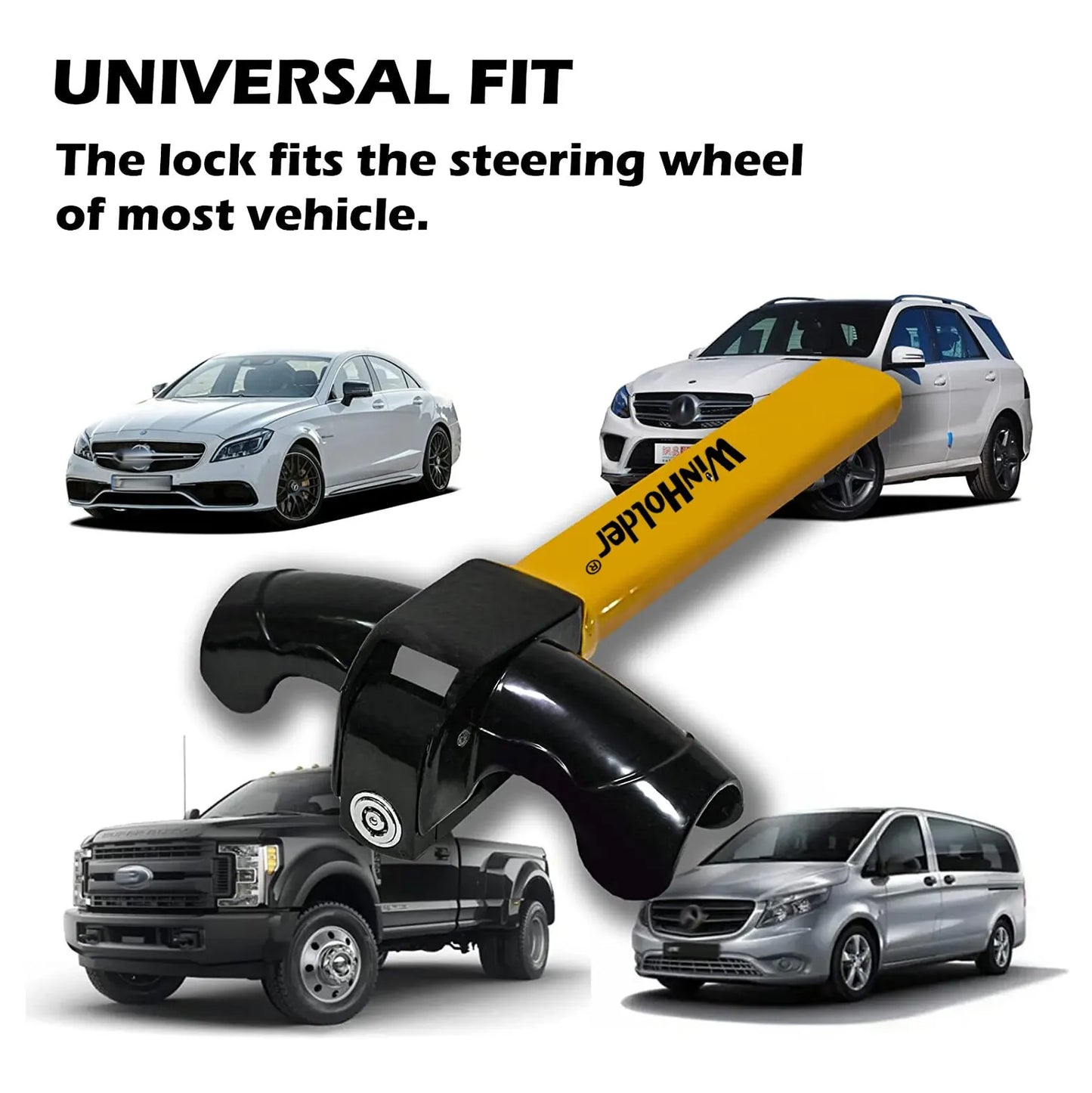 Universal Car Steering Wheel Lock – High-Security Anti-Theft T-Bar Immobilizer