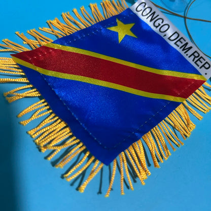 Congo Car Window Flag 8x12cm Double-Sided Polyester