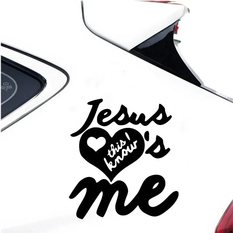 Christian Jesus Cross Car Sticker – Durable Vinyl Decal