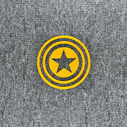 Reflective American Captain Shield Sticker – Auto & Moto Decor Yellow Reflective B – Car Accessories | MotorWorld Marketplace