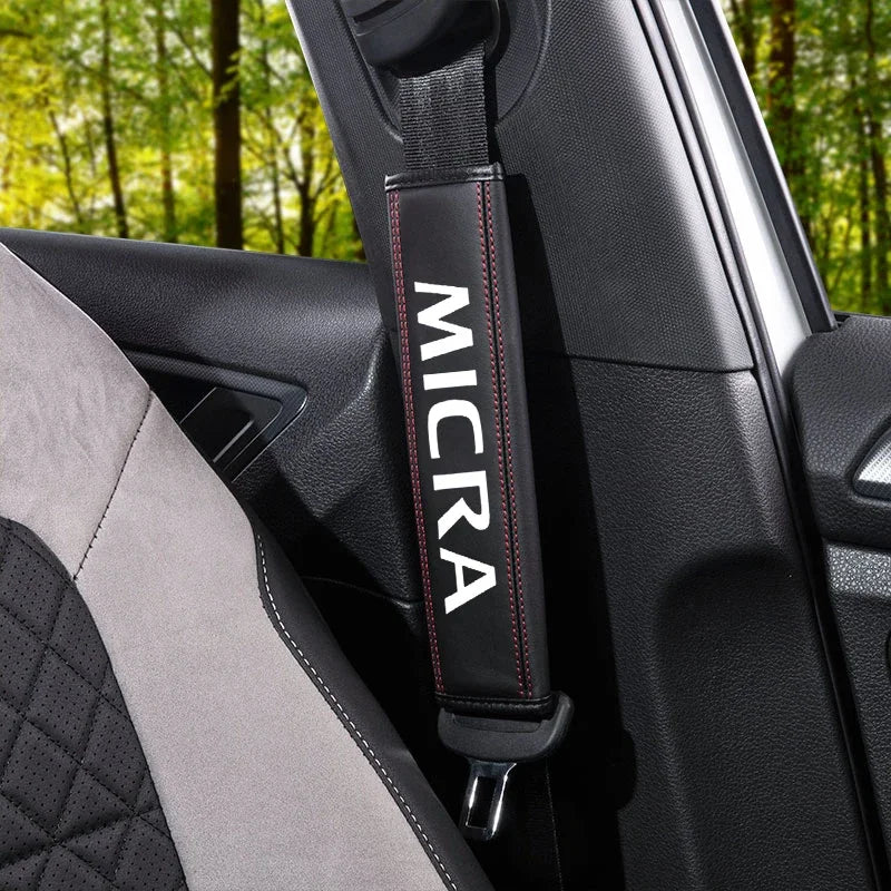 Premium Cowhide Seat Belt Cover for Nissan Micra