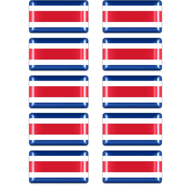10pcs Epoxy Flag Badge Decals UAE, NL, RU, BR, IT, TH