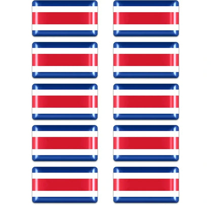 10pcs Epoxy Flag Badge Decals UAE, NL, RU, BR, IT, TH