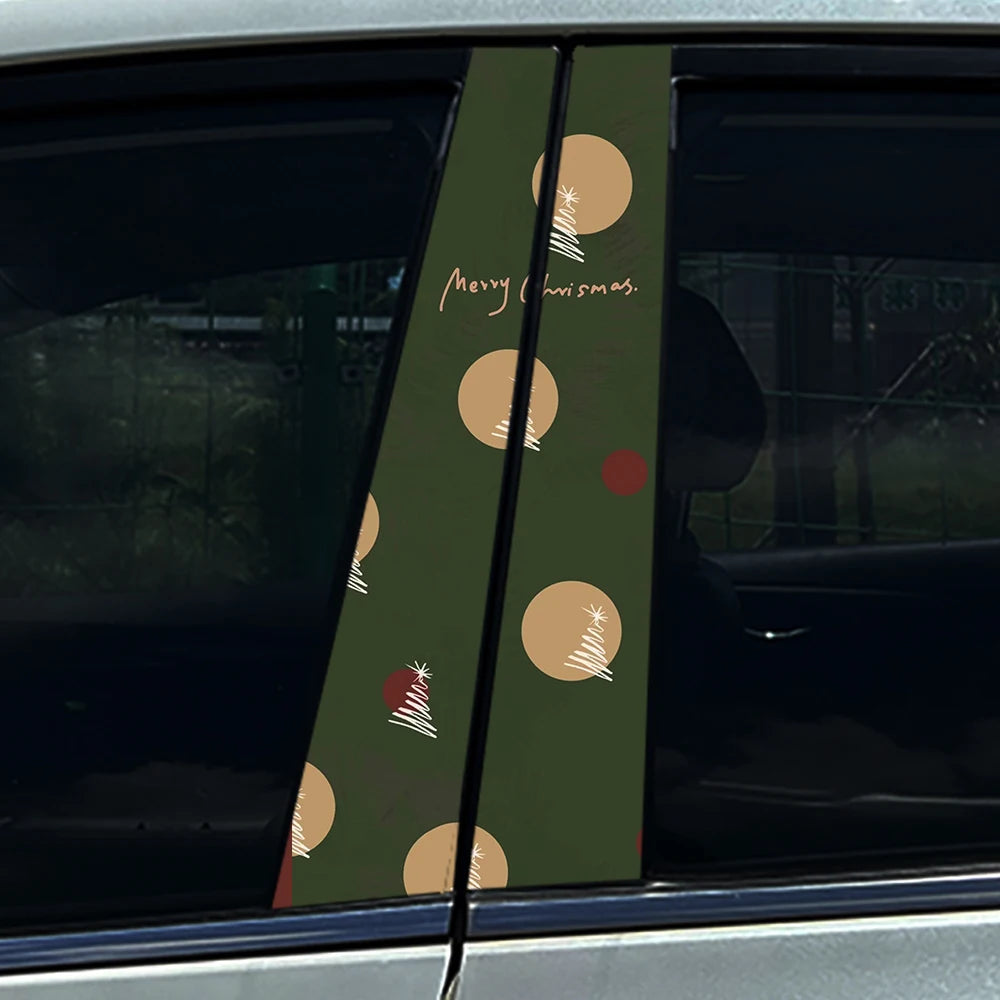 Christmas Tree B-Pillar Decal | Scratch Cover, Waterproof