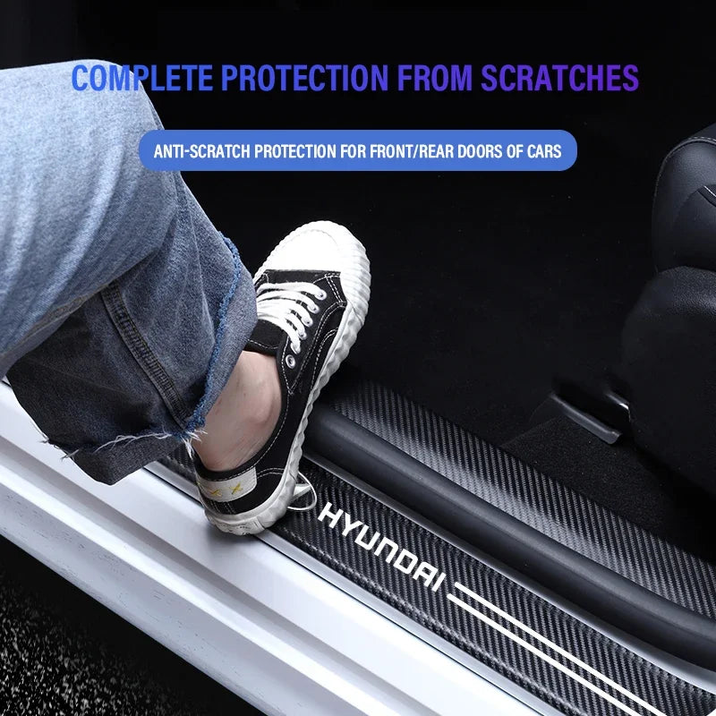 Leather Door Sill Protectors For Hyundai