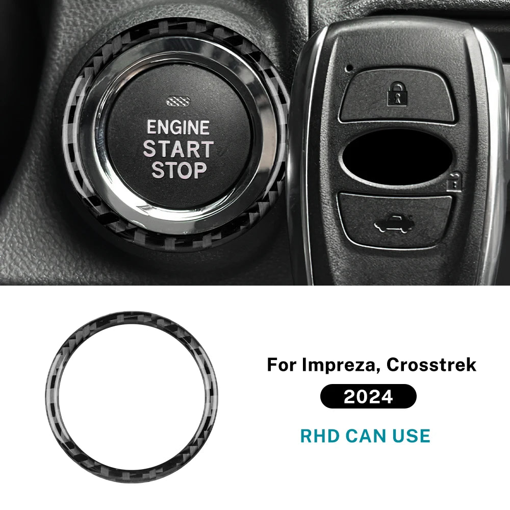 Real Carbon Fiber Start Button Frame for Subaru 2024 RHD For RHD Black Carbon – Car Accessories | MotorWorld Marketplace