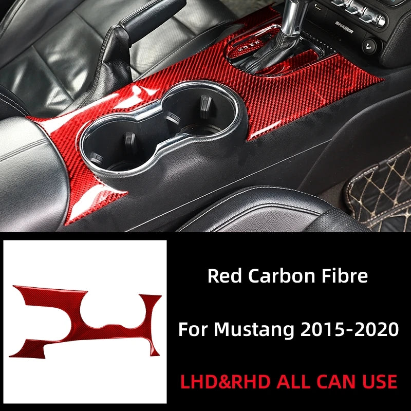 Carbon Fiber Gear Shift Panel Trim for Mustang GT 15-21