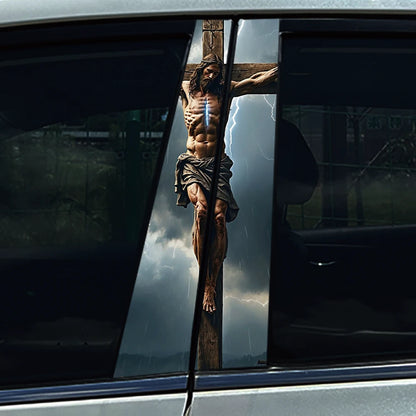 God Prayer Jesus Cross B-Pillar Sticker Waterproof Decal