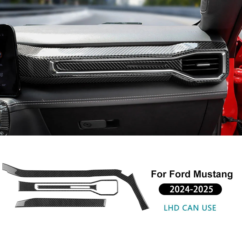 Real Carbon Fiber Console Trim for Mustang GT 2024-2026 Type C For LHD Black – Car Accessories | MotorWorld Marketplace